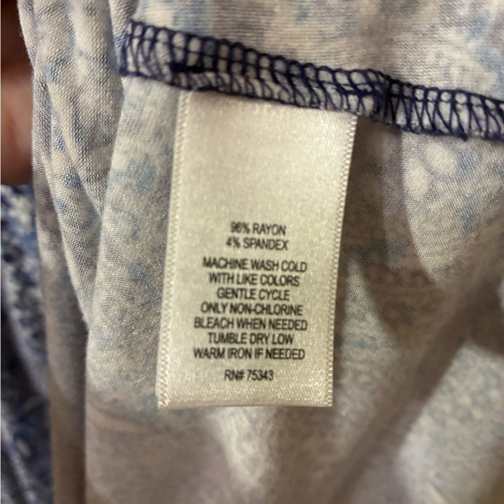 Cynthia Rowley-M Blue Printed Maxi Skirt Stretchy Boho Hippie Spring Summer EUC - Picture 5 of 5